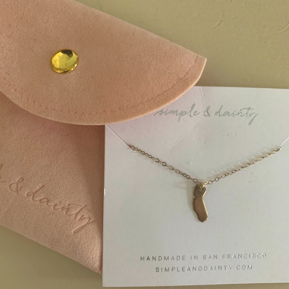Simple and Dainty California charm necklace
